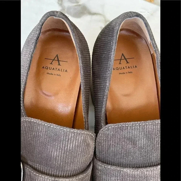 Aquatalia Womens Loreen Gray Loafer Heel shoes 9.5 - Picture 4 of 12